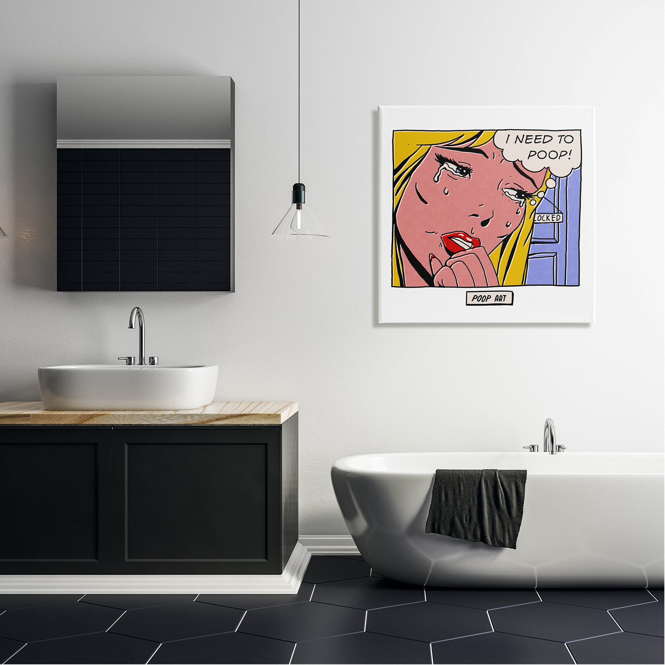 Stupell Industries Need To Poop Classic Comic Graphic Art Gallery Wrapped Canvas Print Wall Art, Design by Matheus Lopes Castro