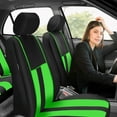 thumbnail image 3 of FH Group Universal Fit 3 Row Cloth Striking Striped Car Seat Covers for Auto SUV VAN Airbag Compatible - 8 Seaters Green, 3 of 8