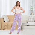 thumbnail image 6 of FORMRS Women's Pajama Pants with Pockets Soft Comfy Loungewear Sleep Bottom, Sizes S-2XL, Purple Cartoon Rabbit Pattern, 6 of 8