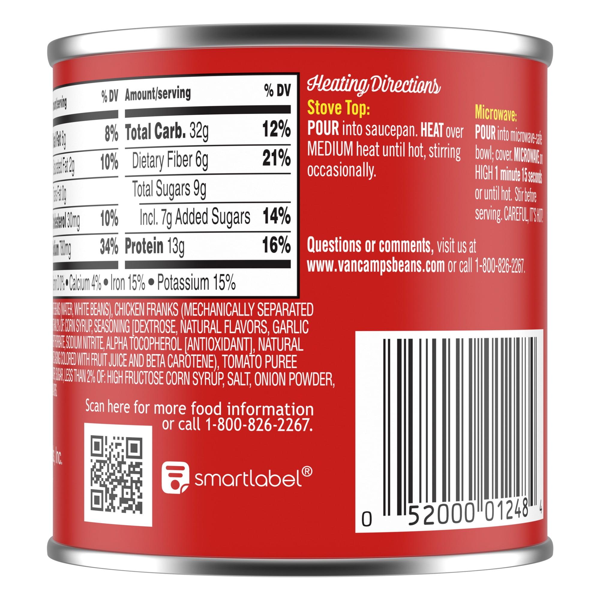 Van Camp's Original Beanee Weenee, 13g Protein Per Serving, Canned Food, 7.75 oz. Can