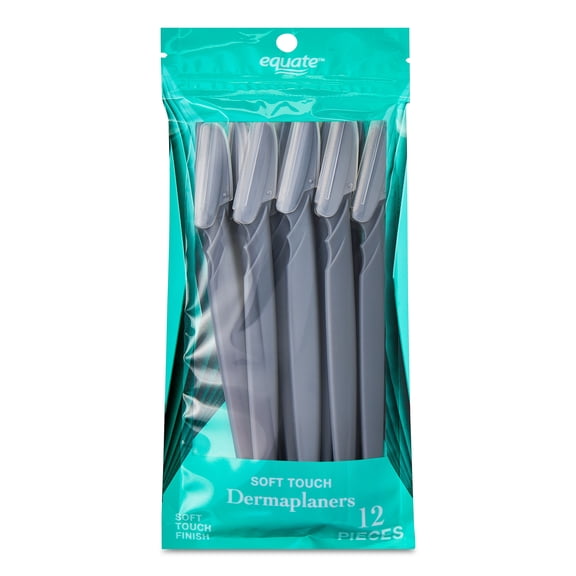 Equate Soft Touch Stainless Steel Dermaplaner Razors, 12 Pieces