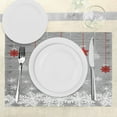 thumbnail image 2 of Ambesonne Christmas Place Mats Set of 4, Stars Baubles Snow, Standard Size, Grey Red White, 2 of 5