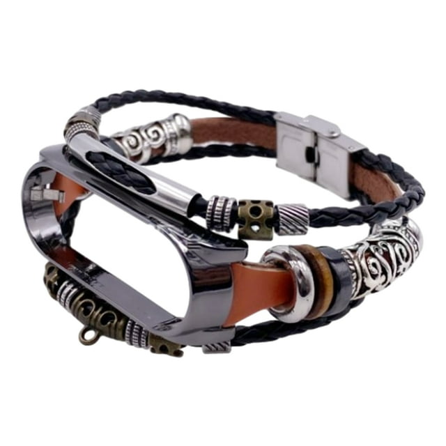 Injueey Reloj de de cuero ajustable étnico Vintage, alta compatibilidad, exquisito internacional Electrónica marrón negro
