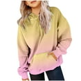 thumbnail image 3 of WELOIJEVBE Hoodies for Teen Girls Trendy Preppy Hooded Sweatshirts Oversized Long Sleeve Shirts Gradient Clothes for Girls, 3 of 7