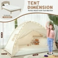 thumbnail image 4 of Kids Twin Size Bed Tent with Lights & Flags - Portable Foldable Canopy for Toddler Bedroom, Indoor Playhouse & Privacy Space, 4 of 9