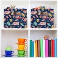 thumbnail image 6 of Yayeee Canvas Storage Basket with Handles for Shelves Fabric Bins Closet Organizer, Pink Cartoon Truck Pattern, 6 of 8