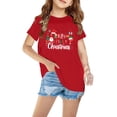 thumbnail image 1 of Fiudx Camiseta Navideña de Tejido Suave y Transpirable con Mangas Cortas Abullonadas, Ideal para El Verano, Ideal para Ir a La Escuela, Ir de Fiesta o Ir a Vacaciones. Blusa Moderna para Niñas., 1 of 4