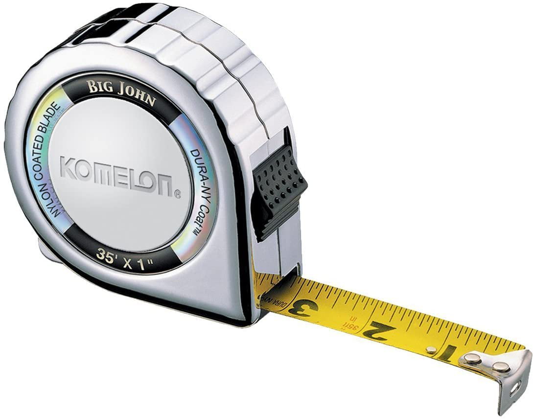 White Komelon SM5425 Speed Mark Gripper Acrylic Coated Steel Blade Measuring Tape 1-Inch X 25Ft 