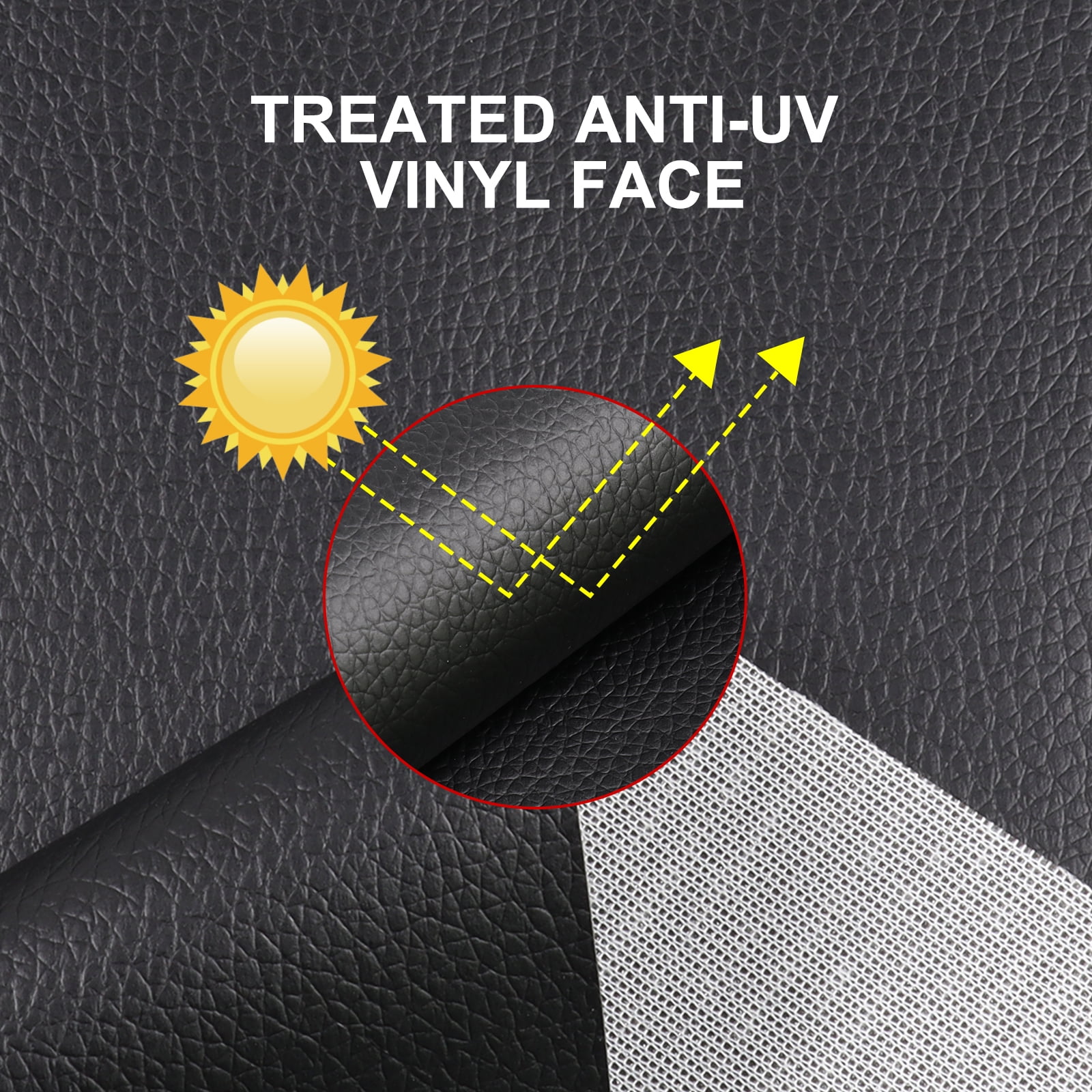 Synthetic Leather Fabric Reupholstery fabric for Seats, Home Decor (Black,54" x 28")