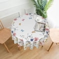 thumbnail image 3 of Spring Floral Round Tablecloth 70 Inch Wild Flower Butterfly Table Cloth Summer Seasonal Holiday Table Covers Polyester Indoor Outdoor Farmhouse Tablecloths for Kitchen Dining Party Picnic, 3 of 6