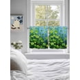 thumbnail image 3 of St. Patrick's Day 2 Panel Kitchen Curtains for Small Windows, Farmhouse Spring Green Clovers Plants Bathroom Tier Curtain, Short Window Treatment for Bedroom/Living Room 55"x24", 3 of 6
