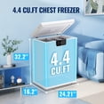 thumbnail image 2 of 4.4 Cu.ft Chest Mini Freezer with Digital LED Thermostat Deep Freezer for Bulk Storage Top Open Door 2 Removable Baskets Small Freezer with Wheels for Home Apartment Kitchen White, 2 of 5