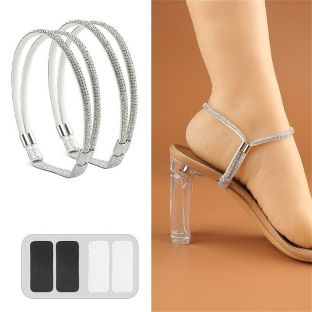 Liquidation! Talons Hauts Élastiques, Sangles de Chaussures Wabulaires, Talons Hauts Élastiques avec Strass, Sangles Amples