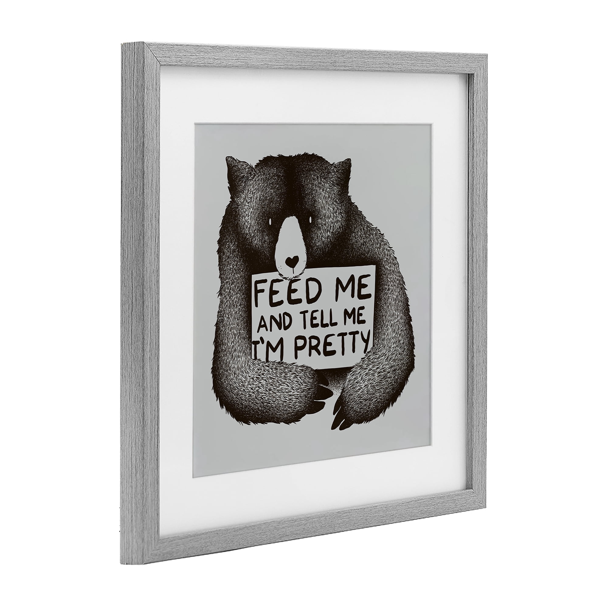 Stupell Industries Feed & Tell Me I'm Pretty Gray Framed Print Under Glass, design by Tobe Fonseca