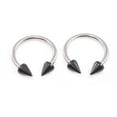 thumbnail image 2 of Pair of Horseshoe with Acrylic Spike end 10g Made of Surgical Steel, 2 of 8