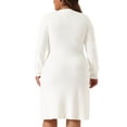 thumbnail image 4 of DARING DIVA Plus Size Sweater Fall Crew Neck Long Sleeve Dress 3X White, 4 of 5