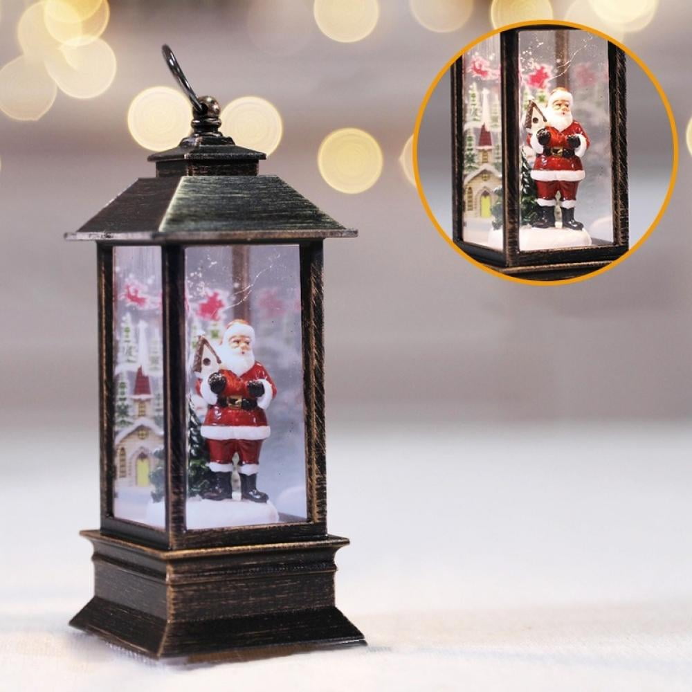 DECANIT Vintage Decorative Lanterns Battery Powered LED, with 6 Hours Timer,Indoor/Outdoor,Small Lanterns Decor for Christmas,black-1pc