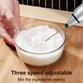 thumbnail image 3 of Naiovety Espumador de leche eléctrico, fabricante de espuma de leche, batidor de huevos de cocina recargable, batidor de mano de 3 velocidades, Plata, 3 of 6