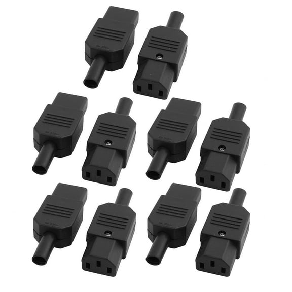 10pcs 10A  250V IEC Type Plug C13 Rewireable Inline Power Socket Connector