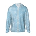 thumbnail image 1 of Fotbe Snowflake Snowing Chaqueta con Protección Solar UPF 50+ para Hombre y Mujer, Camisa con Capucha y Bolsillos-Small, 1 of 7
