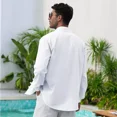 thumbnail image 4 of Camisa Lino Hombre Slim Fit Manga Larga Para Casual Strech, 4 of 7