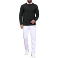 thumbnail image 2 of SUÉTER DE PULLOVER DE PUNTO TEXTURIZADO EN ESPIRAL PARA HOMBRES, AJUSTE DELGADO, CUELLO REDONDO, MANGA LARGA, TAMAÑO S, NEGRO, 2 of 6