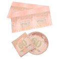 thumbnail image 3 of 1 Set of Glittering Paper Napkins Plates Tablecloth Set Printing Paper Tableware Kit for Party, 3 of 8