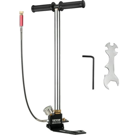 VEVOR High Pressure Hand Pump 3 Stage,Airgun Pcp Pump 4500Psi, Air Hand Pump Filling Stirrup Pump Stainless Steel