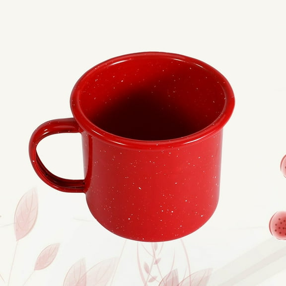 NICEXMAS Solid Color Mug Red Enamel with Starrylight Pattern Perfect for Hot Drinks