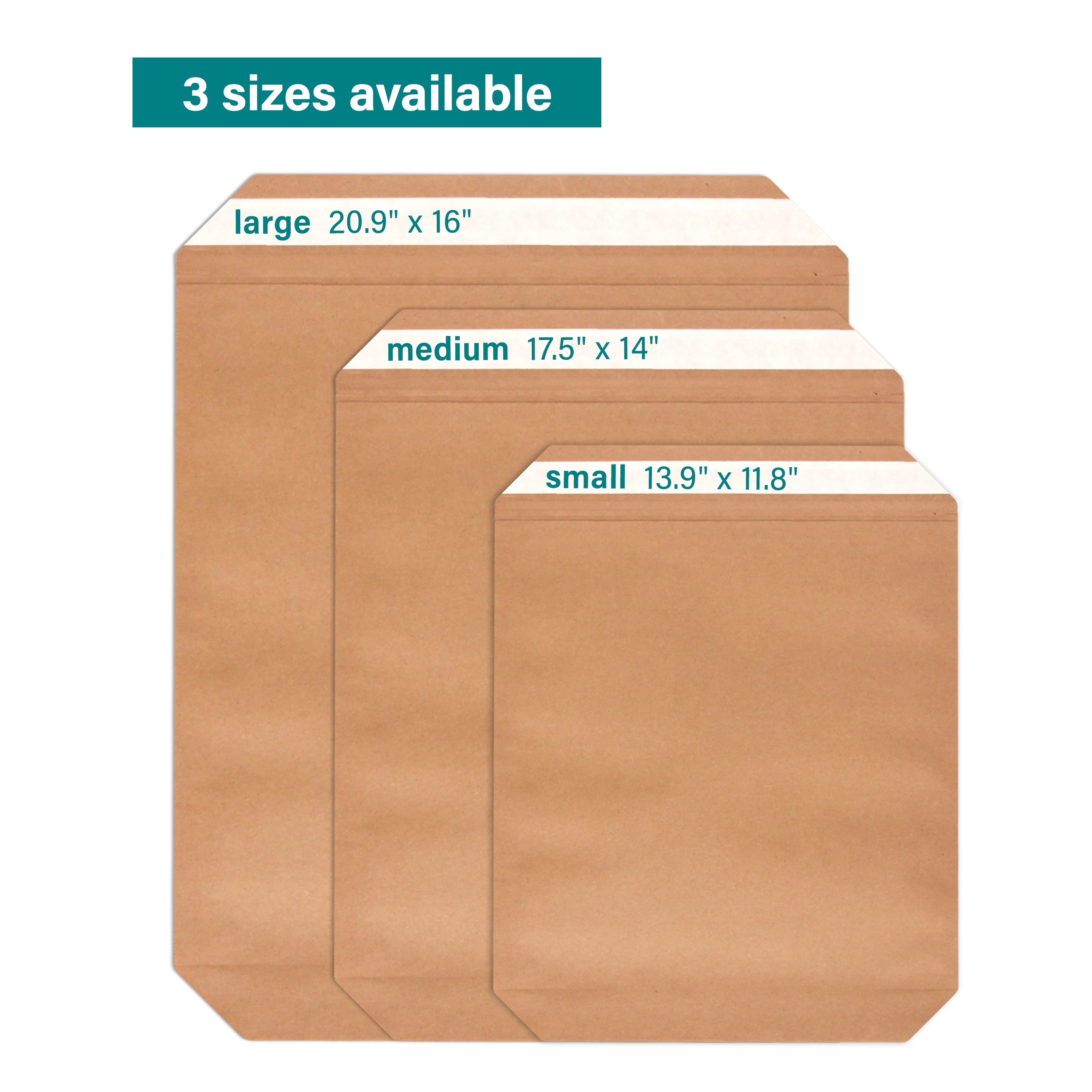 Elementree Sustainable Expandable Flat Paper Mailer, Large, 50 Count, Peel & Stick