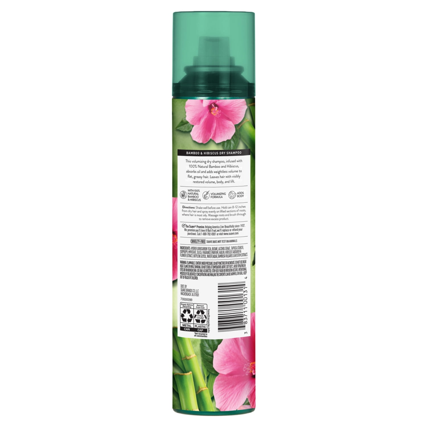 (3 pack) Suave Bamboo & Hibiscus Volumizing Dry Shampoo, for Restoring Body & Lift, 4.3 oz