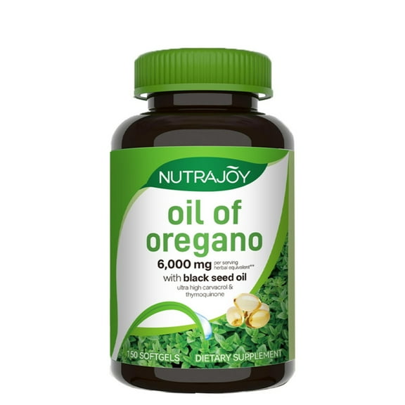 nutrajoy Oil of Oregano Softgels with Black Seed Oil, 150 Count, 30:1 Extract, Non-GMO, Immune Support