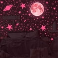 thumbnail image 3 of Adhesivo de pared luminoso con forma de estrella lunar y forma de nave espacial, 28 x 28 cm x 4 unid, 3 of 4