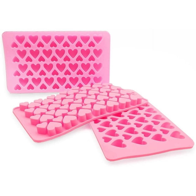 3 Pack Candy Ice Mold, Mini Heart Shaped Silicone Ice Cube Trays Gumdrop Jelly C