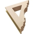 thumbnail image 6 of Ekena Millwork 5 1/2"W x 28"D x 36"H Olympic Traditional Rough Cedar Woodgrain TimberThane Bracket, Primed Tan, 6 of 6