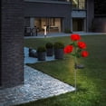 thumbnail image 4 of Luces solares para jardín - Lámpara solar de 4 cabezales con forma de flor - Luces solares con movimiento - Se balancean con el viento - Luces solares para exteriores - Luces solares decorativas para, 4 of 6
