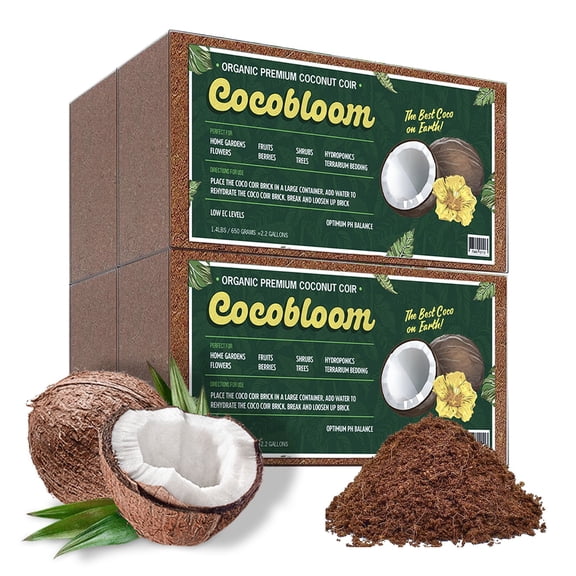 GROWVIDA Coco Bloom Organic Coco Coir Pith Growing Medium,1.4 lb Brick 4 Pack