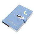 thumbnail image 3 of A5 Diary with Lock, Journal with Lock Cute Journaling Leather Notebook Journal Stars Moon Diary, Blue, 3 of 6