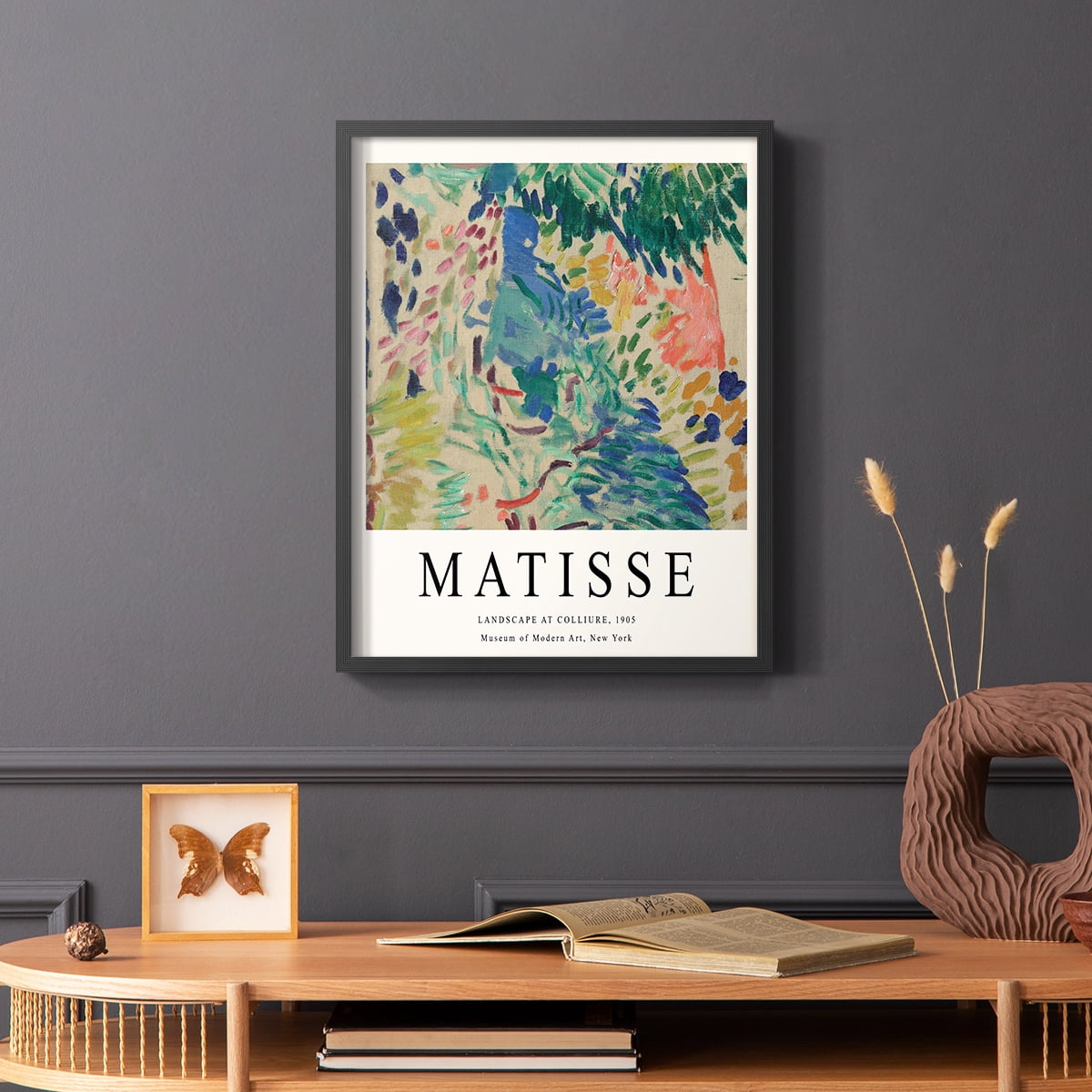 Matisse CDXCIII in Black Solid Wood Framed Print No Nail Hanging
