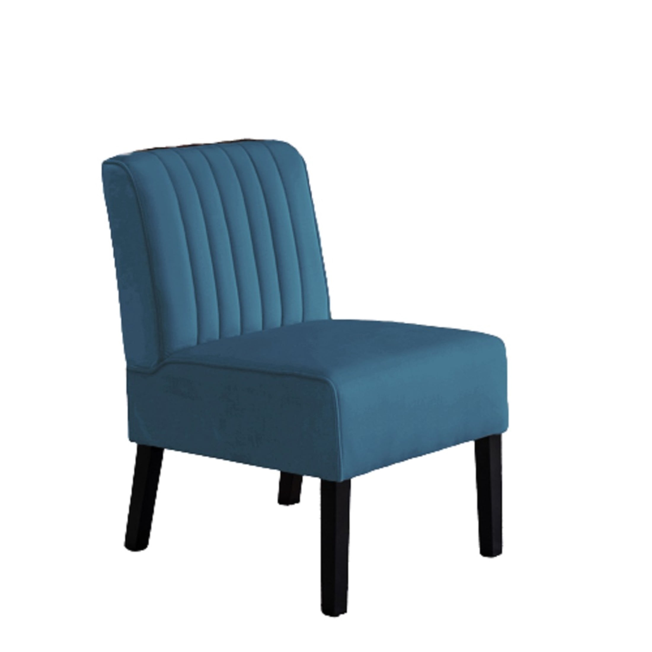 GDF Studio 29.5" Mid-Century Modern Accent Chairs Set of 2 with Channel Tufted Velvet Upholstery, Blue