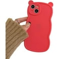 thumbnail image 6 of Designed for iPhone Case,Cute Cat Ear Water Wave Frame Candy Color Shockproof Protective Cover Phone Case (iPhone 14 Plus,Brown), 6 of 6