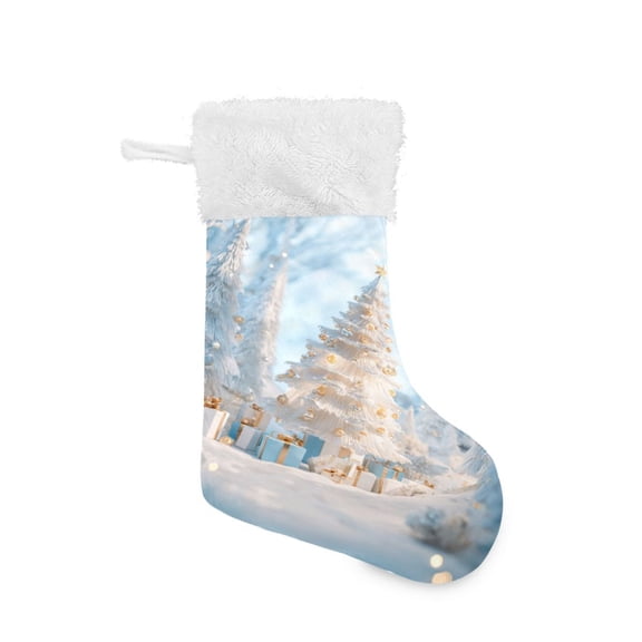 Christmas Stocking with Hanging Loop for Family Holiday Ornament Christmas Tree in The Snow
