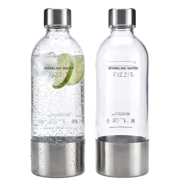 Replacement Bottle for Sodastream Carbonating Sparkling Water Machine 1 Liter | 2 Pack