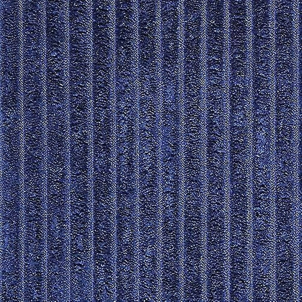 Fundas de cojín decorativas de felpa de terciopelo a rayas YONGSHENG 12.0 x 20.0 in Azul marino