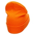 thumbnail image 3 of Mardi Heart Embroidered 12 Inch Long Knitted Beanie - Orange OSFM, 3 of 5
