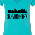 thumbnail image 4 of Inktastic San Antonio Texas City Skyline Women's V-Neck T-Shirt, 4 of 5