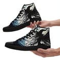 thumbnail image 2 of Coolcustomize Women's Gothic Halloween High-Top Sneakers - Enchanted Witch Print, Lightweight Breathable Trainers with Lace-Up Closure, Black & Blue Design for Casual Streetwear, Fashionable Footwear, 2 of 10