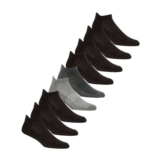 Mens Quarter Gym Socks | Sock Snob | 9, 18, 36 Pairs | Trainer Socks with Rubber Grips on Bottom