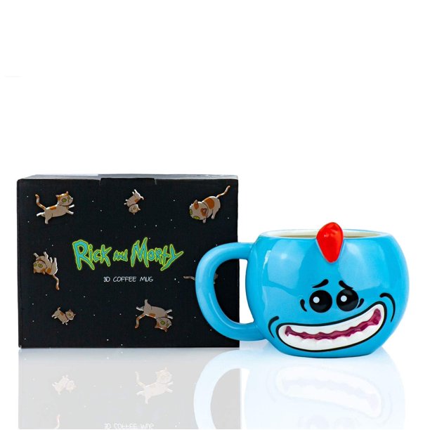 Taza Just Funky Rick and Morty Mr. Meeseeks moldeada, 480 ml