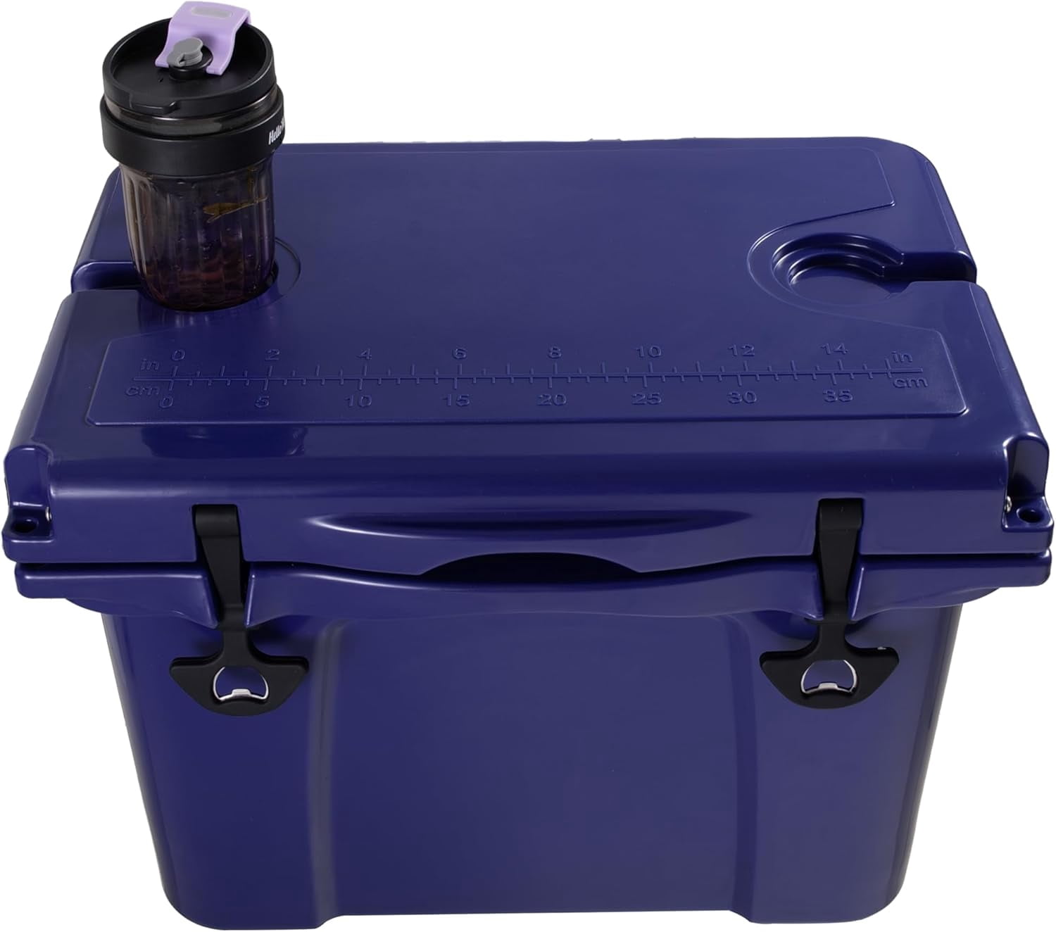 Elleree 25 Quart Hard Cooler, Portable Ice Chest with Bottle Opener, Forming Ruler, Heavy-Duty Beach Cooler Box for Camping Fishing Picnic BBQ Travel